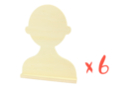 Buste en bois avec socle - Lot de 6 - Silhouettes en bois - 10doigts.fr