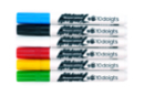 Marqueurs peinture - 6 couleurs de base : rouge, jaune, bleu clair, vert clair, blanc, noir  - Peinture verre et faïence - 10doigts.fr