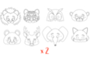 Masques animaux - Lot de 2 sets de 8 - Masques Créatifs 29701 - 10doigts.fr