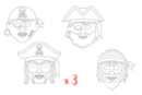Masques pirates - Lot de 3 sets de 4 - Masques Créatifs 12807 - 10doigts.fr