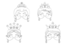 Masques princesses - Set de 4 - Masques Créatifs 12808 - 10doigts.fr