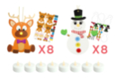 Méga lot : Suspensions lumineuses - 8 rennes + 8 bonhommes - Guirlandes et suspensions Noël 52017 - 10doigts.fr