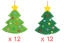 Kit suspensions sapins en feutrine - 4 sets (24 sapins) - Kits en feutrine 38075 - 10doigts.fr