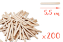 Bâtons d'esquimaux en bois (5,5 cm) - 200 pièces - Accessoires en bois - 10doigts.fr