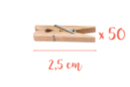 Mini pinces à linge 2,5 cm - 50 pièces - Pinces à linge en bois - 10doigts.fr