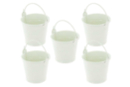 Seaux en métal blanc - 5 pièces - Supports en Métal 11744 - 10doigts.fr