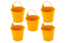 Seaux en métal jaune - 5 pièces - Supports en Métal 11764 - 10doigts.fr