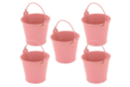 Seaux en métal rose - 5 pièces - Supports en Métal 11746 - 10doigts.fr