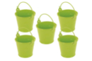 Seaux en métal vert - 5 pièces - Supports en Métal - 10doigts.fr