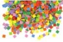 Mosaïques en caoutchouc souple adhésif - 1000 stickers - Mosaïques papier, mousse - 10doigts.fr