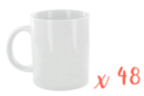 Mug en céramique blanche - 48 pièces - Supports en céramique à décorer 12800 - 10doigts.fr