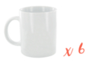 Mug en céramique blanche - 6 pièces - Supports en céramique à décorer - 10doigts.fr
