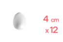 Oeuf en polystyrène 4,5 x 3,2 cm - 12 pièces - Oeufs de Pâques créatif - 10doigts.fr
