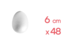 Oeufs en polystyrène 6 x 4 cm - 48 pièces - Oeufs de Pâques créatif 37000 - 10doigts.fr