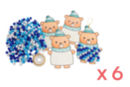 Ours en carte adhésive à pomponner - 6 sets (24 pièces) - Guirlandes et suspensions Noël 58595 - 10doigts.fr
