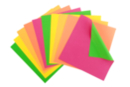 Papier origami bicolore, couleurs fluo 15 x 15 cm - 100 feuilles - Papiers Origami 59688 - 10doigts.fr