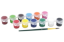 Peinture acrylique - 12 godets de 6 ml  + 1 pinceau - Peinture acrylique mate - 10doigts.fr