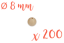 Perles bois 0,8 cm / Ø trou 2 mm - 200 perles - Perles Bois - 10doigts.fr