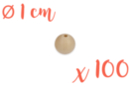Perles bois 1 cm / Ø trou 3 mm - 100 perles - Perles Bois 05154 - 10doigts.fr