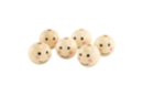 Perles en bois visages Ø 2.5 cm - trou 5 mm - 6 pièces - Perles Bois - 10doigts.fr