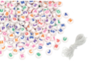 Perles rondes alphabet multicolore - 250 perles - Bijoux messages - 10doigts.fr