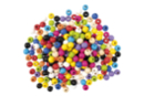 Perles rondes en bois couleurs assorties Ø 1 cm - 200 perles - Bijoux Shamballas 03834 - 10doigts.fr