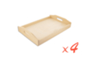 Plateau en bois 20 x 30 cm - 4 pièces - Plateaux en bois - 10doigts.fr