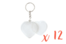 Porte-clés cœurs (5 x 4,8 cm) - 12 pièces - Plastique Transparent 18126 - 10doigts.fr