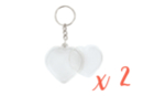 Porte-clés cœurs (5 x 4,8 cm) - 2 pièces - Plastique Transparent - 10doigts.fr