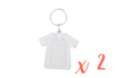 Porte-clés t-shirt (5 cm) - 2 pièces - Plastique Transparent 13876 - 10doigts.fr