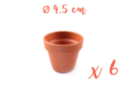 Pots en terre cuite Ø 4,5 cm - Hauteur 4 cm - 6 pots - Supports en céramique à décorer - 10doigts.fr