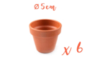 Pots en terre cuite Ø 5 cm - Hauteur 5 cm - 6 pots - Supports en céramique à décorer - 10doigts.fr