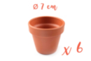 Pots en terre cuite Ø 7 cm - Hauteur 6 cm - 6 pots - Supports en céramique à décorer - 10doigts.fr