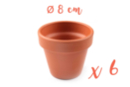 Pots en terre cuite Ø 8 cm - Hauteur 8 cm  - 6 pots - Supports en céramique à décorer - 10doigts.fr
