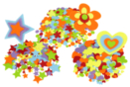 Stickers en feutrine étoiles, coeurs, fleurs - 3 sets (444 formes) - Stickers en Feutrine - 10doigts.fr