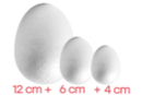 Promo : Oeufs moyens et grands - 60 oeufs : Tailles 12 cm (x 4) + 6 cm ( x 20) + 4 cm ( x 36) - Oeufs de Pâques créatif 13225 - 10doigts.fr