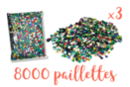 Super pack - 3 sets de 8000 sequins (24000 sequins) - Paillettes à piquer 11003 - 10doigts.fr