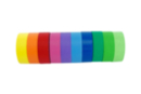 Rouleaux de masking tape arc-en-ciel - 10 couleurs - Adhésifs colorés et Masking tape - 10doigts.fr