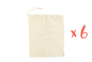 Sacs coton 25 x 35 cm - 6 pièces - Coton, lin - Textiles 06026 - 10doigts.fr