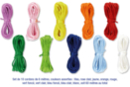 Cordons en satin couleurs vives - 10 cordons de 6 m - Cordon queue de rat - 10doigts.fr