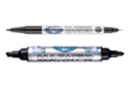 Set de 2 marqueurs permanents noirs double pointe (fines et larges) - Marqueurs permanents 59371 - 10doigts.fr