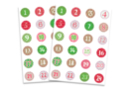 Stickers chiffres calendrier de l'Avent - Set de 48 gommettes - Gommettes Alphabet, messages - 10doigts.fr