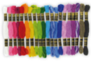 Echevettes couleurs vives - 1 set de 20 - Fils à  broder - 10doigts.fr