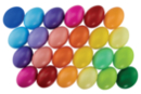 Oeufs colorés en plastique 6 cm - 25 pièces - Oeufs de Pâques créatif 57315 - 10doigts.fr