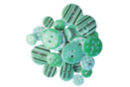 Boutons à motifs camaïeu vert - Set de 28 - Boutons - 10doigts.fr
