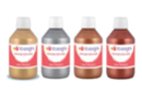 Peinture acrylique économique 250 ml - 4 couleurs ( or, argent, cuibre, bronze) - Peinture acrylique à effets - 10doigts.fr