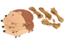 Kit hérissons raphia - 1 kit (4 pièces) - Kits créatifs d'automne : des activités clé en main pour les enfants - 10doigts.fr