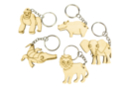Porte-clés en bois - 5 animaux Savane - Porte-clés 34134 - 10doigts.fr