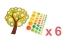 Kit arbres en carte forte + gommettes - 6 pièces - Kits créatifs gommettes 58022 - 10doigts.fr