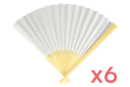 Eventails en bois et papier blanc à décorer - 6 pièces - Supports en papier - 10doigts.fr